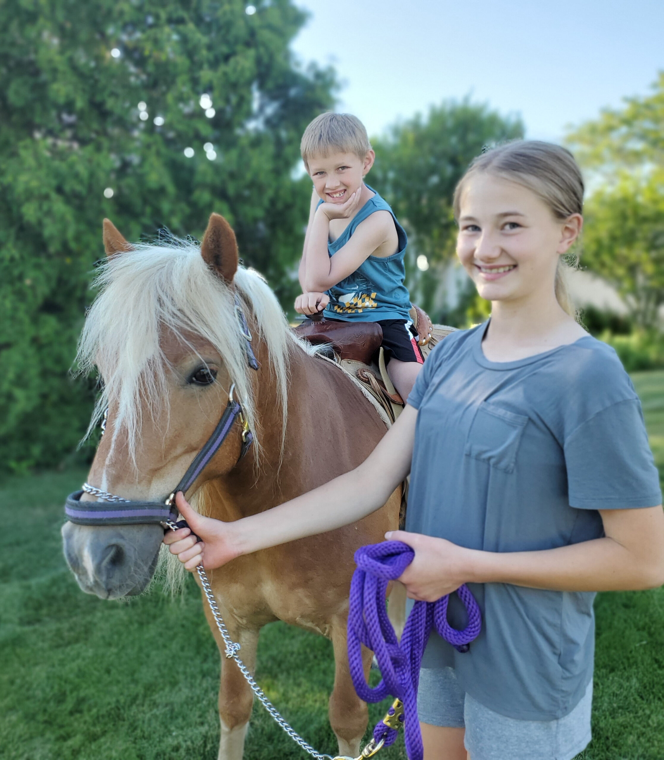 Person holding a pony