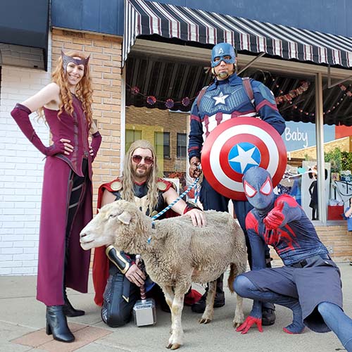 Super Heroes with a sheep